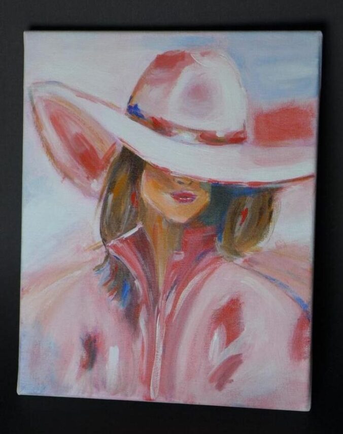 Cowgirl, Acyl auf Leinwand 24*30 cm