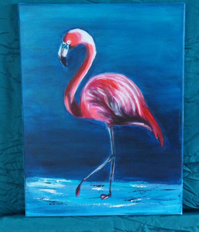 Flamingo Acryl auf Leinwand ca. 30*40 cm